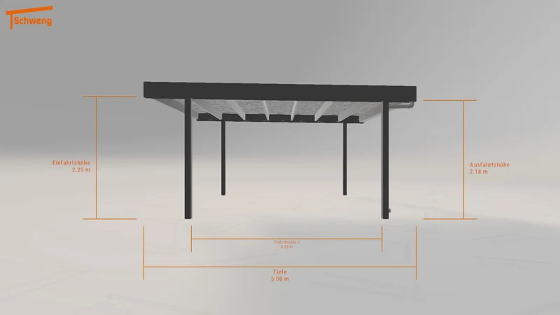 #DE Schweng Flachdachcarport C600 (ID mjpj55)