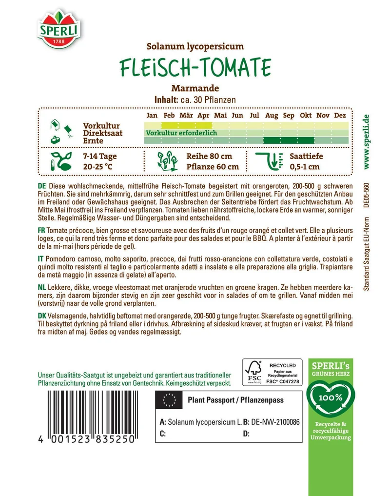 SPERLI Fleischtomaten-Samen 'Marmande'