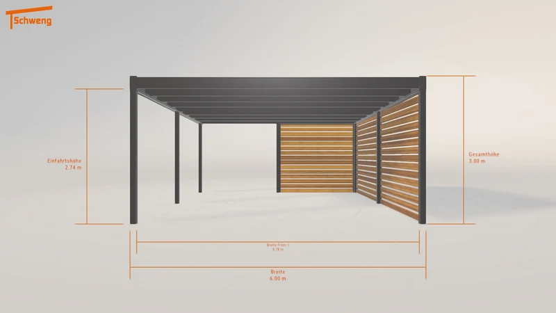 #DE Schweng Flachdachcarport C600 (ID 8598dw) #MTG