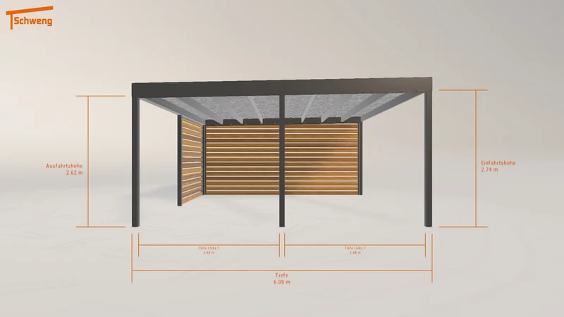 #DE Schweng Flachdachcarport C600 (ID 8598dw) #MTG