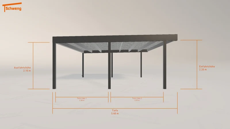 #DE Schweng Flachdachcarport C600 (ID 77wyqz)