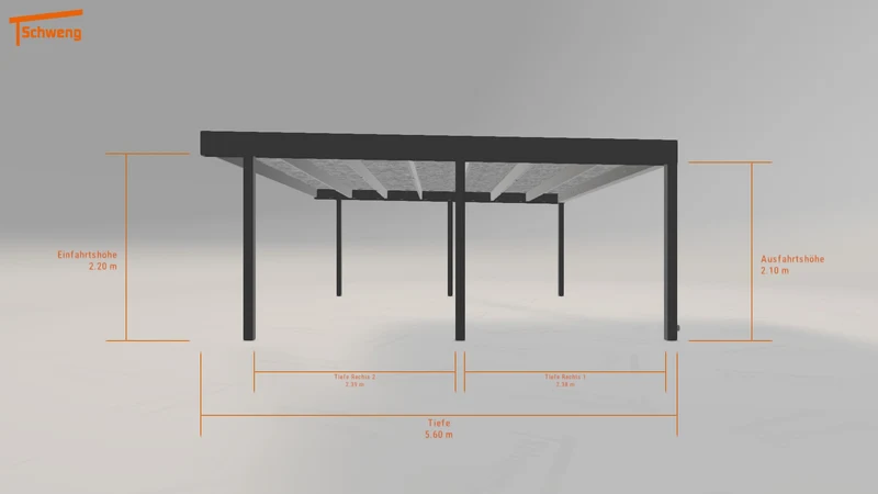 #DE Schweng Flachdachcarport C600 (ID 77wyqz)