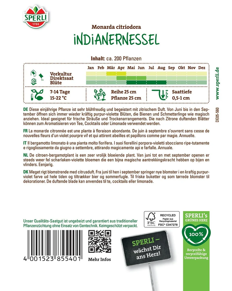 SPERLI Indianernessel-Samen