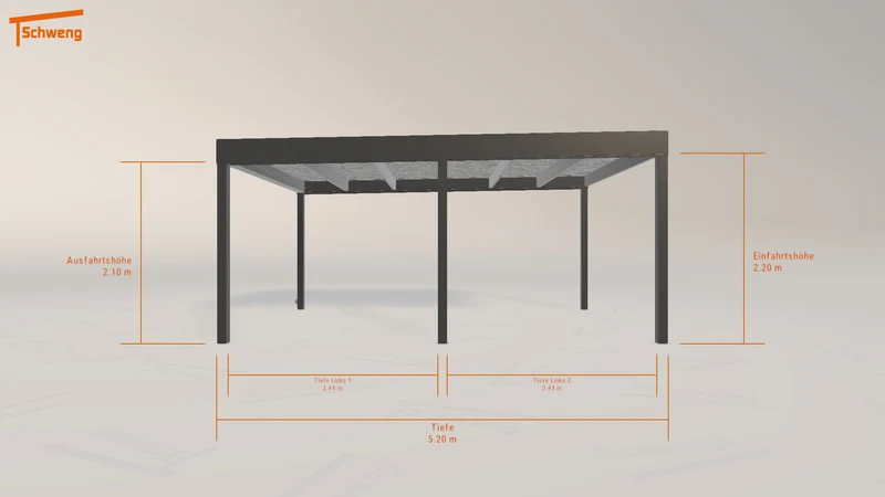 #DE Schweng Flachdachcarport C600 (ID 2q5vj9)