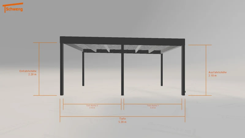 #DE Schweng Flachdachcarport C600 (ID 2q5vj9)
