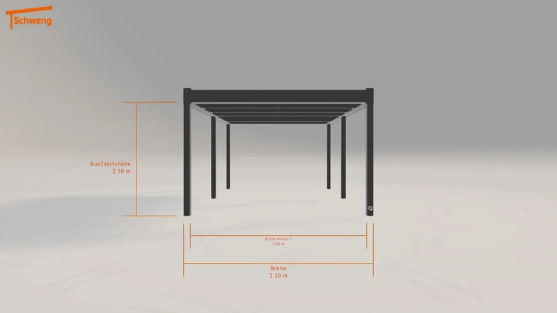 #DE Schweng Flachdachcarport C600 (ID w3242b)