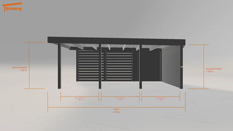 #DE Schweng Flachdachcarport C600 (ID n5dqjj)