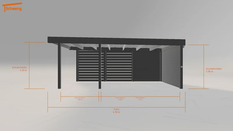 #DE Schweng Flachdachcarport C600 (ID zb5dqw)