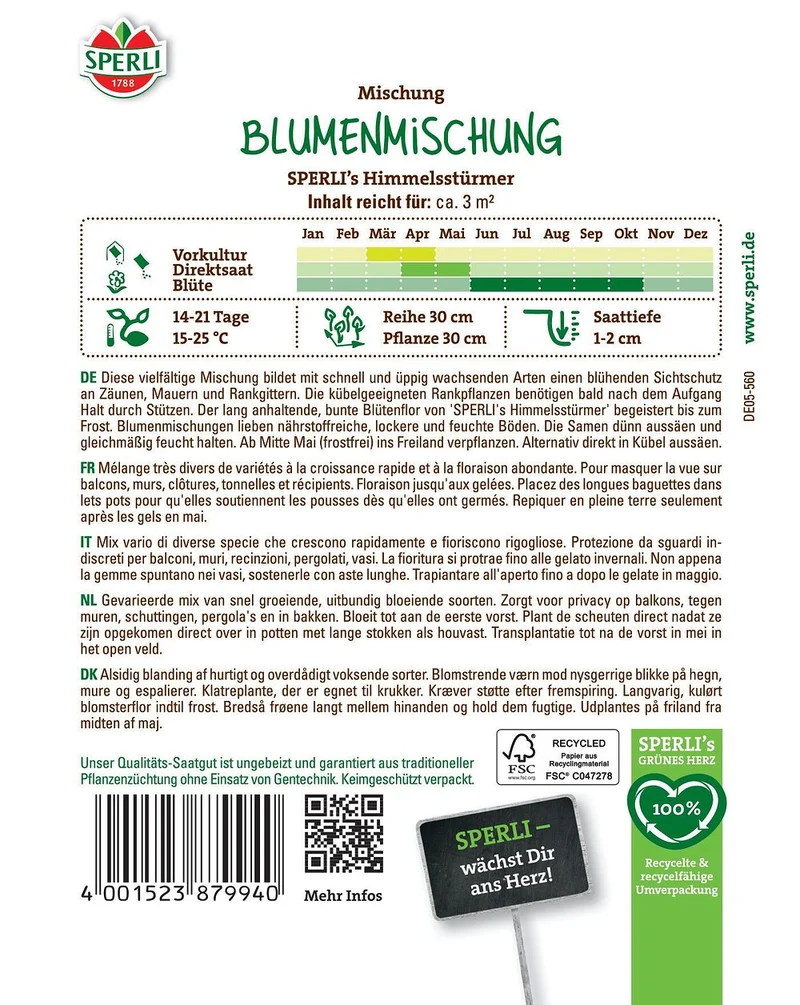 SPERLI Blumensamen "Himmelsstürmer"