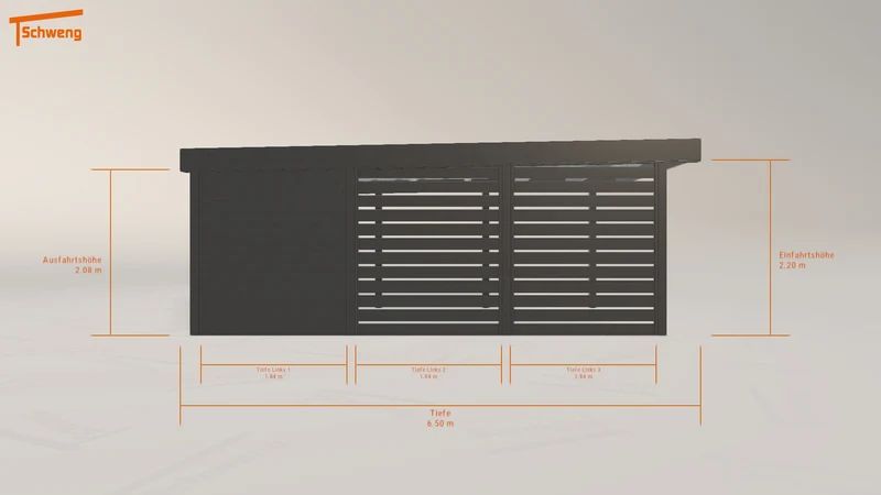 #DE Schweng Flachdachcarport C600 (ID w323jz)