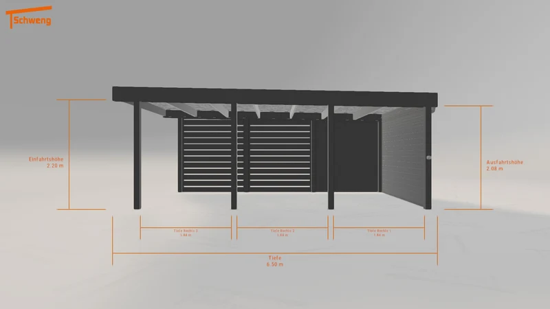 #DE Schweng Flachdachcarport C600 (ID w323jz)