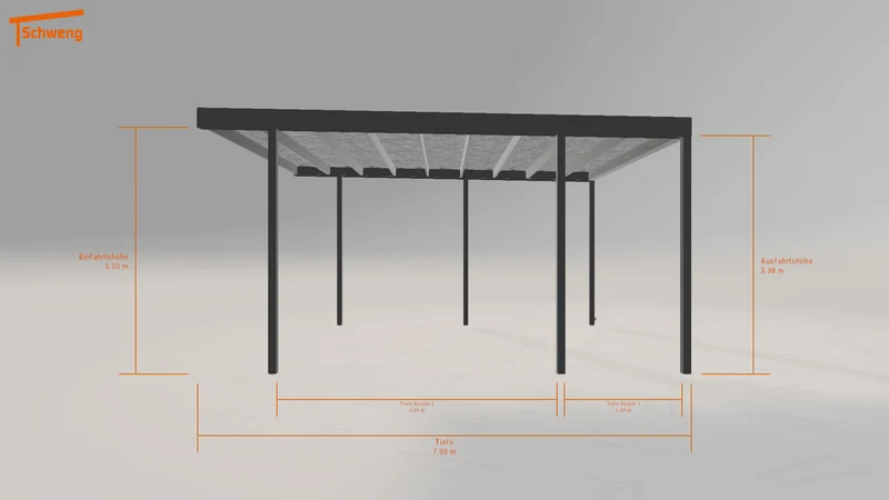 #DE Schweng Flachdachcarport C600 (ID 42x35z)