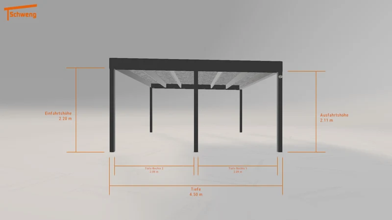#DE Schweng Flachdachcarport C600 (ID mjpmkj)