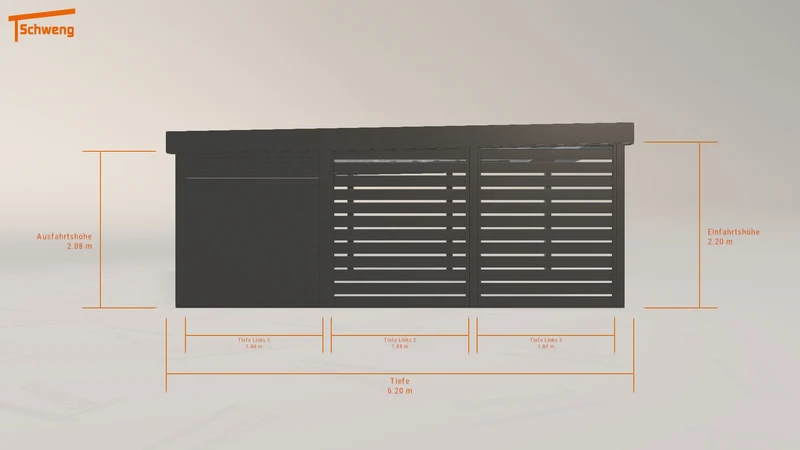 #DE Schweng Flachdachcarport C600 (ID v4j4gy)