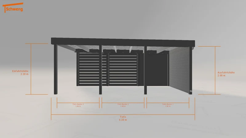 #DE Schweng Flachdachcarport C600 (ID v4j4gy)