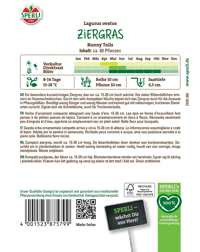 SPERLI Ziergras-Samen 'Bunny Tails'