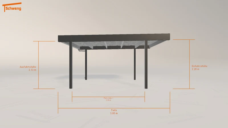 #DE Schweng Flachdachcarport C600 (ID qdydpz)