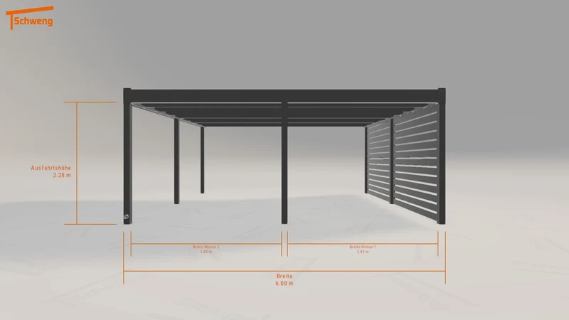 #DE Schweng Flachdachcarport C600 (ID 425dpz) #MTG