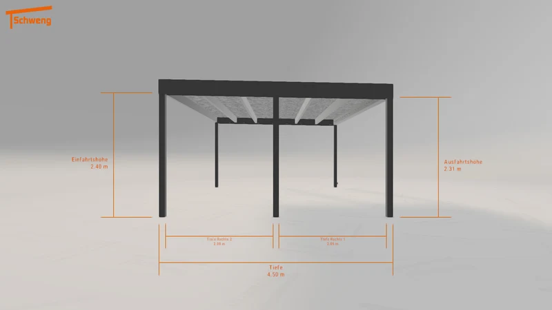 #DE Schweng Flachdachcarport C600+ (ID n5vpy3)
