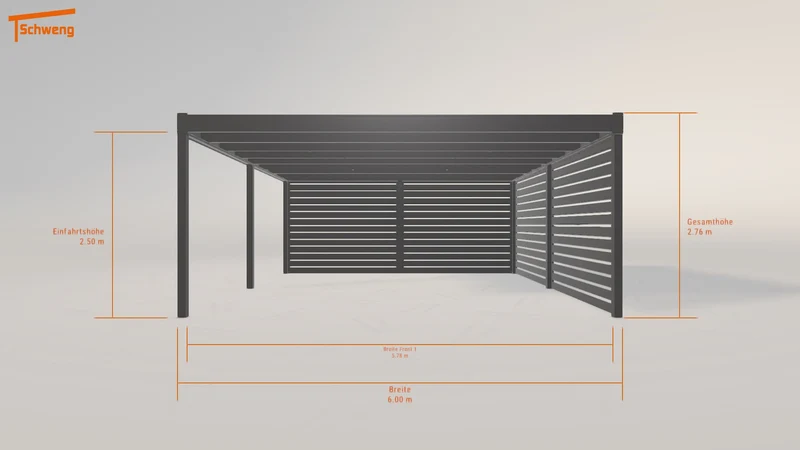 #DE Schweng Flachdachcarport C600+ (ID 772rbg) #MTG