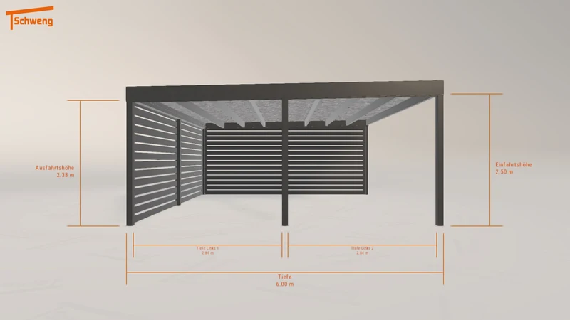 #DE Schweng Flachdachcarport C600+ (ID 772rbg) #MTG