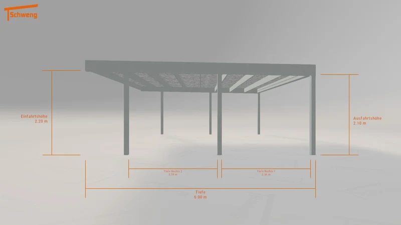 #DE Schweng Flachdachcarport C600 (ID bkd37r) #MTG