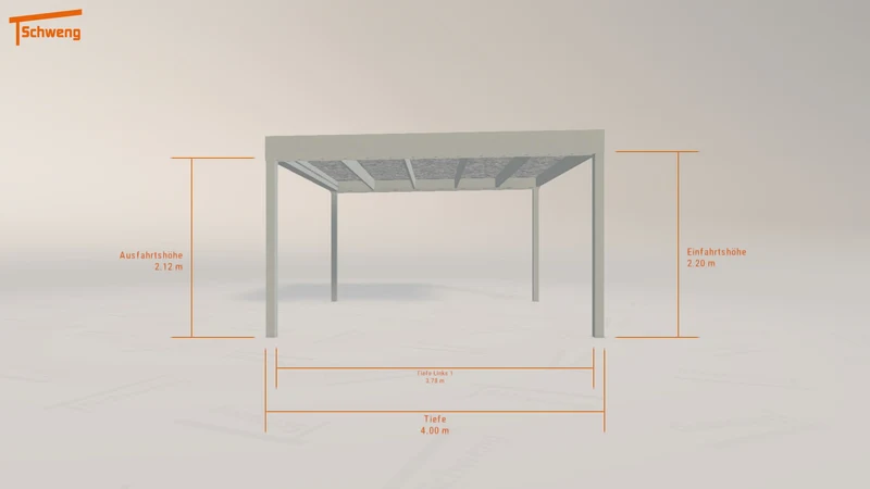 #DE Schweng Flachdachcarport C600 (ID k2v7d5)