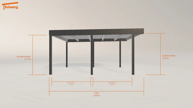 #DE Schweng Flachdachcarport C600 (ID x7zrg9)