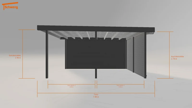 #DE Schweng Flachdachcarport C600 (ID 9wrbpv)