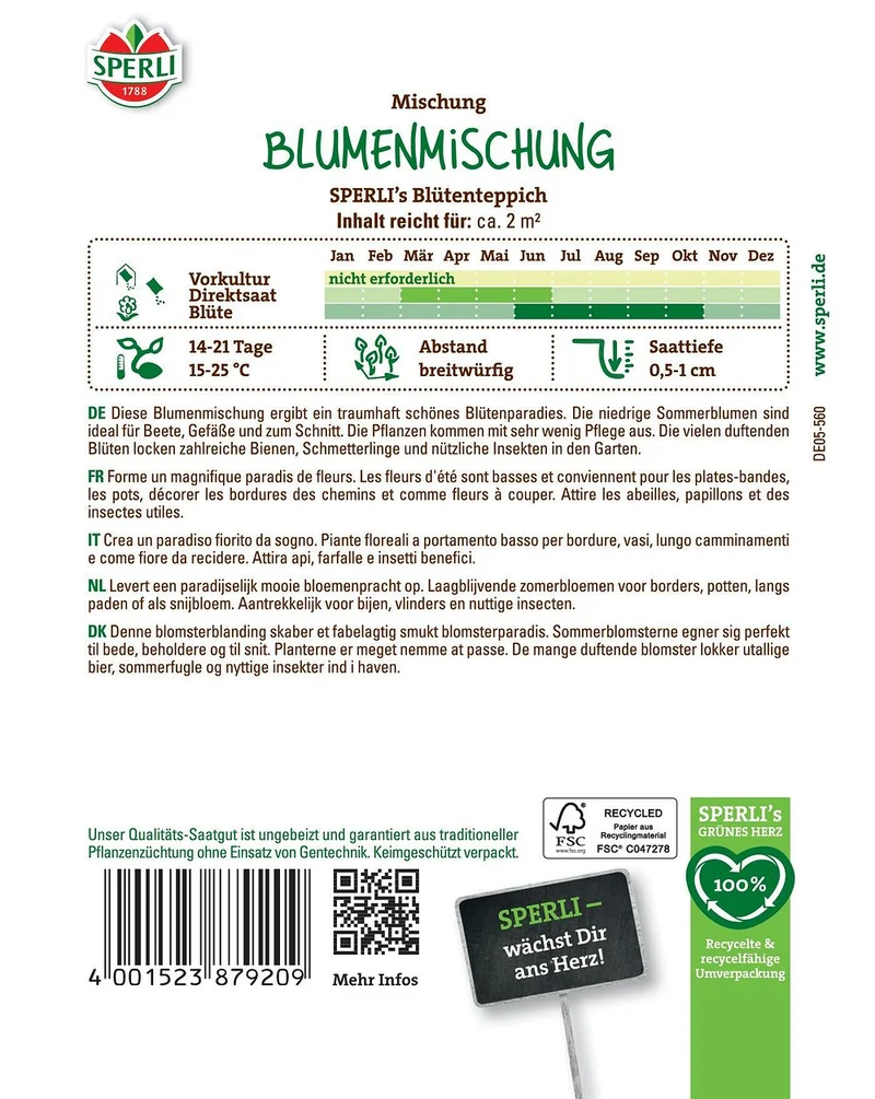 SPERLI Blumensamen "Blütenteppich"