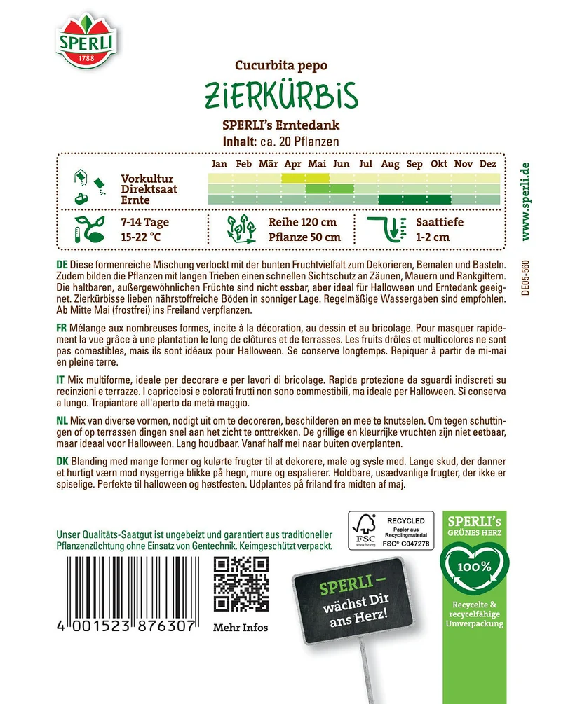 SPERLI Zierkürbis-Samen 'Erntedank'