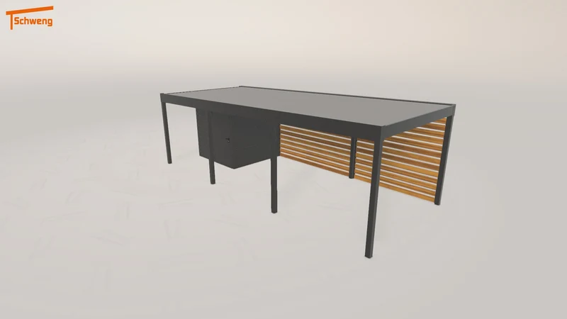 #DE Schweng Flachdachcarport C600 (ID 425bbm)