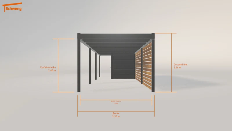 #DE Schweng Flachdachcarport C600 (ID 425bbm)