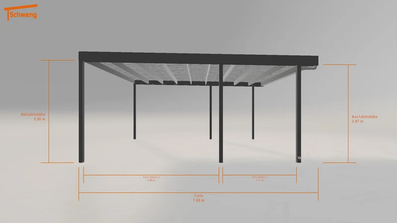 #DE Schweng Flachdachcarport C600 (ID rjy99m)
