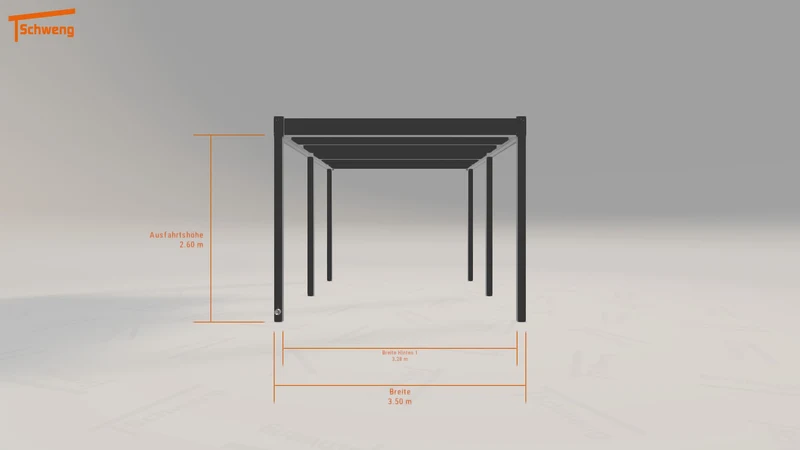 #DE Schweng Flachdachcarport C600 (ID 425bwy)