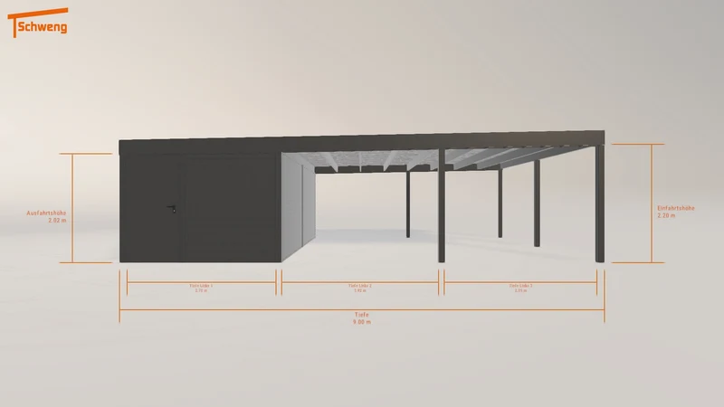 #DE Schweng Flachdachcarport C600 (ID bkd333)