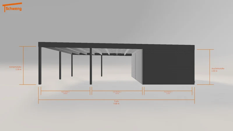 #DE Schweng Flachdachcarport C600 (ID bkd333)