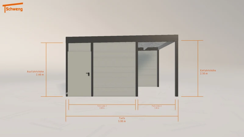 #DE Schweng Flachdachcarport C600 (ID pbvj3q)