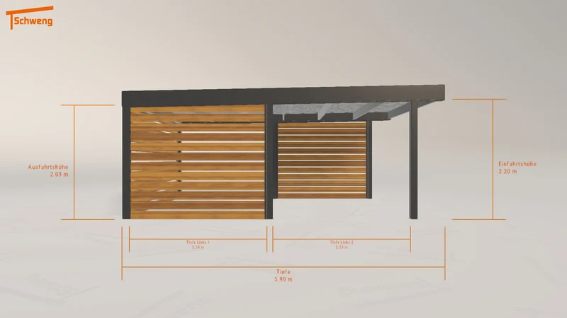 #DE Schweng Flachdachcarport C600 (ID 425xdv) #MTG