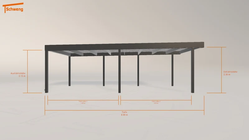 #DE Schweng Flachdachcarport C600 (ID w3jjxj)
