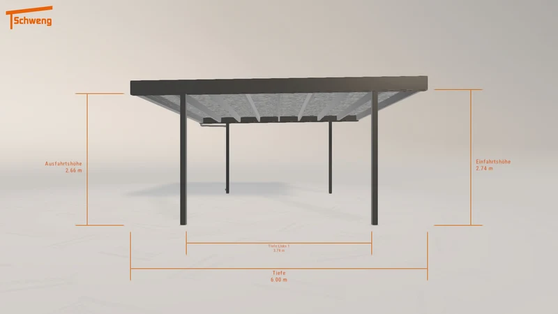 #DE Schweng Flachdachcarport C600+ (ID 85jrd7)