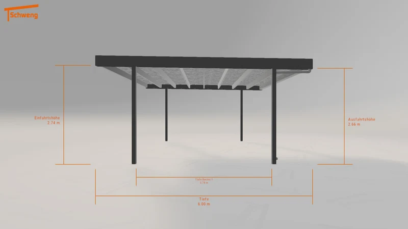 #DE Schweng Flachdachcarport C600+ (ID 85jrd7)