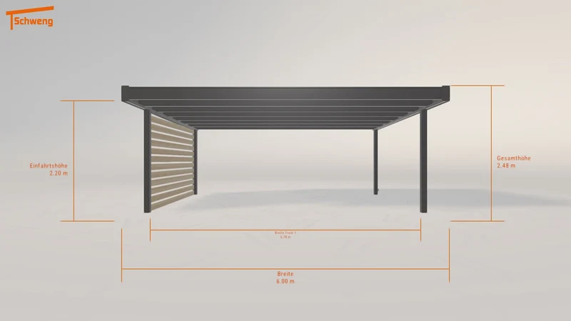 #DE Schweng Flachdachcarport C600+ (ID g7db87)