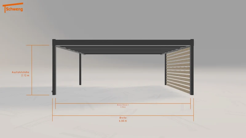 #DE Schweng Flachdachcarport C600+ (ID g7db87)