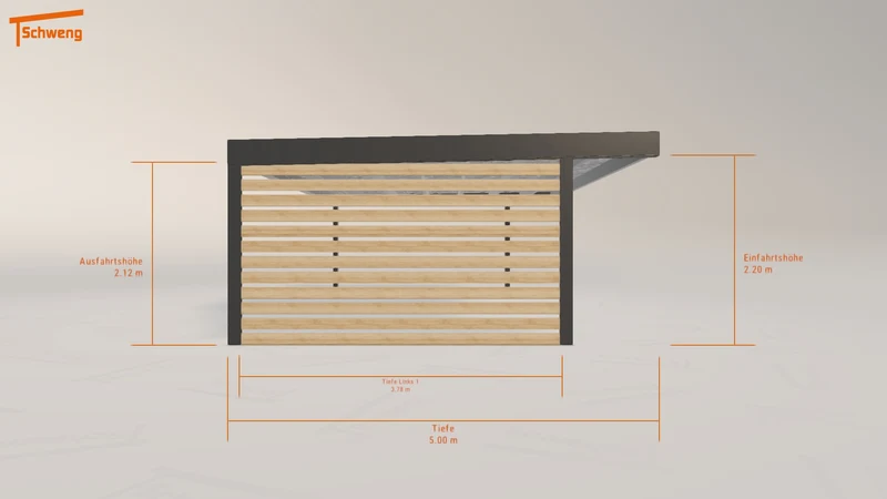 #DE Schweng Flachdachcarport C600+ (ID g7db87)