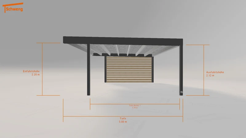 #DE Schweng Flachdachcarport C600+ (ID g7db87)