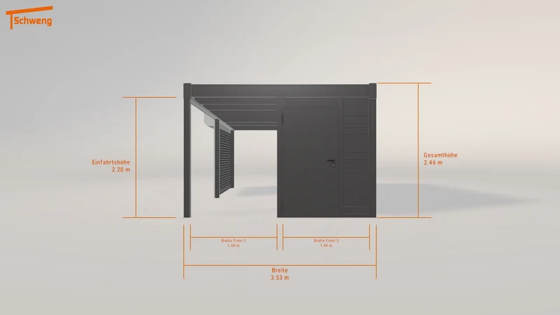 #DE Schweng Flachdachcarport C600 (ID 85jr97)