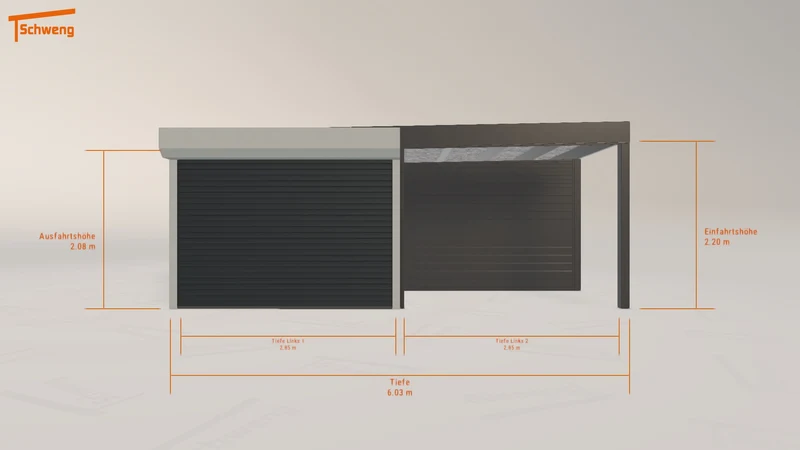 #DE Schweng Flachdachcarport C600 (ID 85jr97)