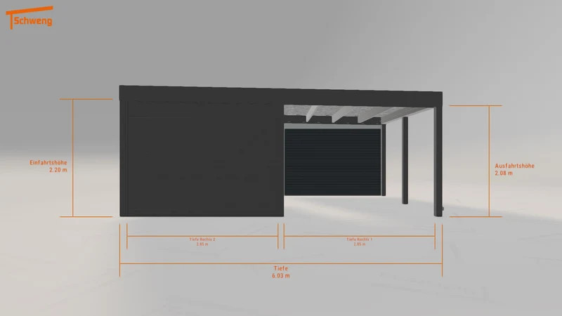 #DE Schweng Flachdachcarport C600 (ID 85jr97)
