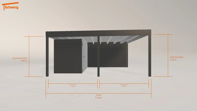 #DE Schweng Flachdachcarport C600+ (ID 7725dz) #MTG